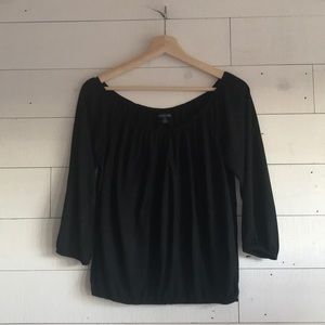 AEO Open Neck Top in Black